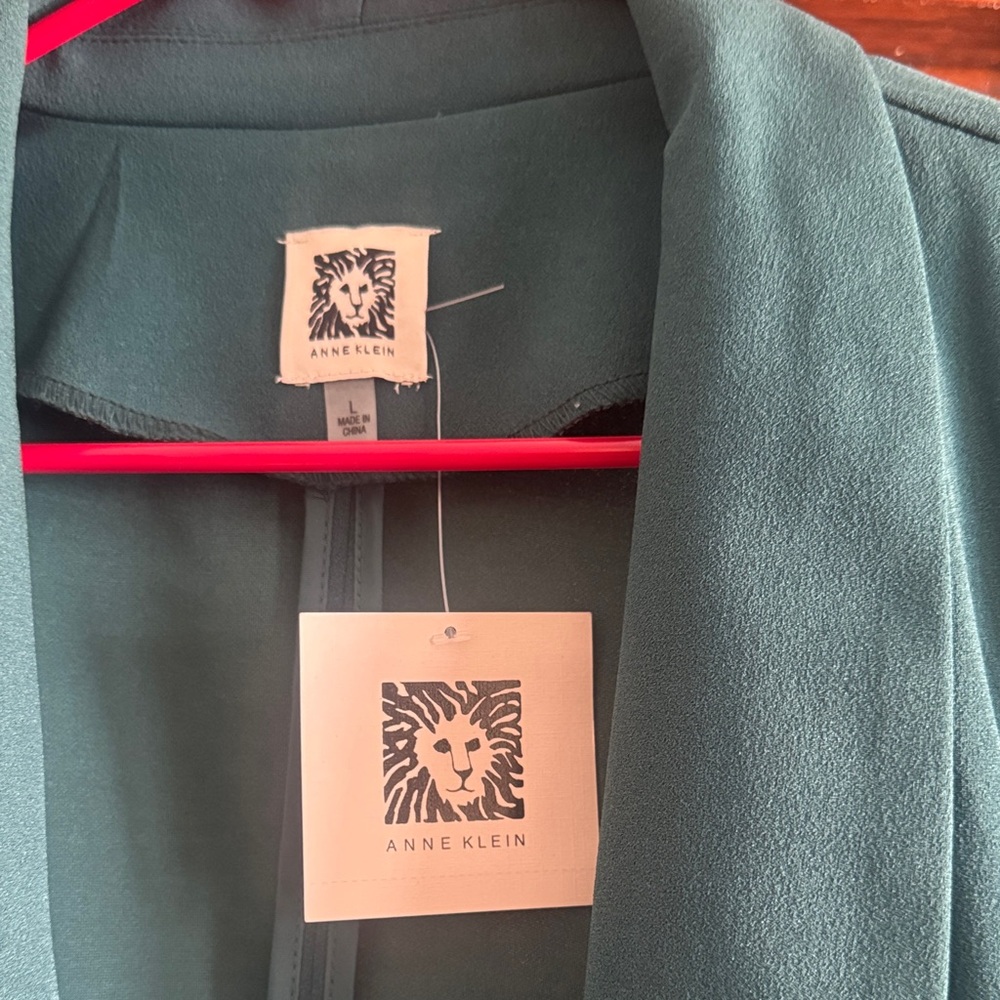 Anne Klein Deep Teal Blazer with Rolled Cuffs - Picture 2 of 5